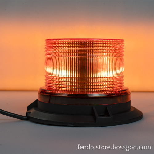 12V/24V 24W LED Amber Warning Light - Magnetic Emergency Flasher for Cars & Trucks
